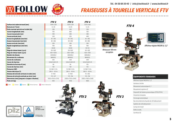 Catalogue Follow : fraiseuses