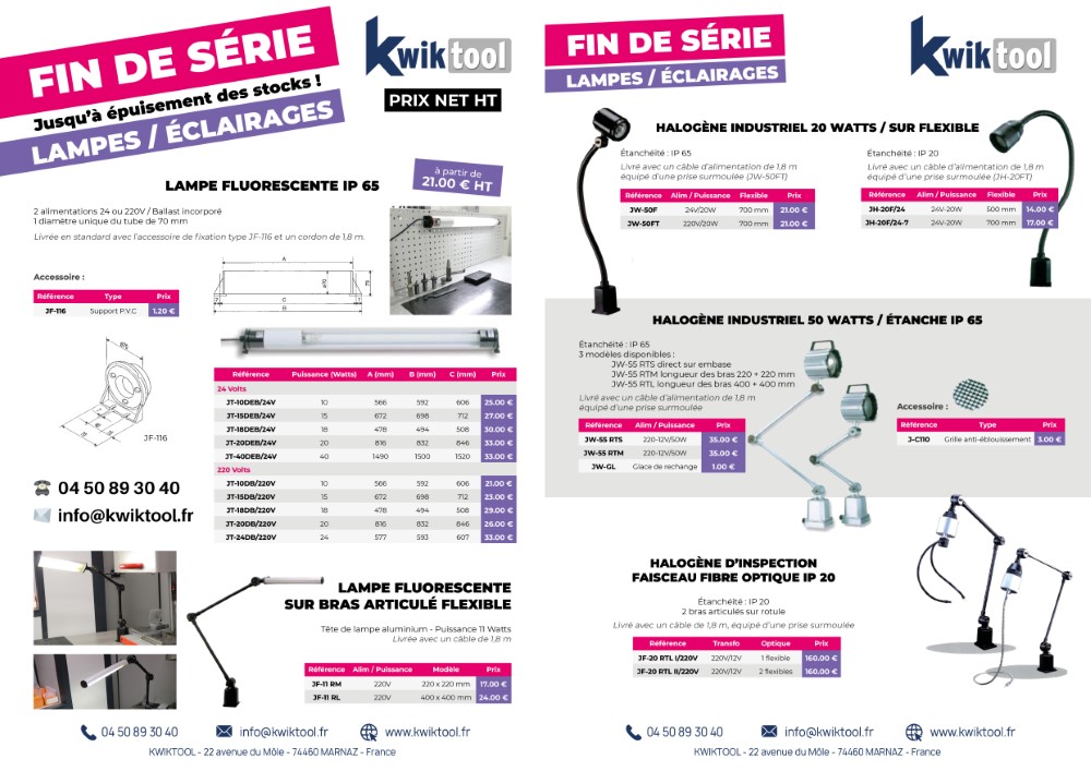 Fin de série Lampes