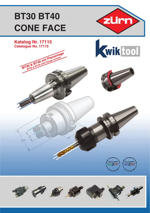 Couverture du catalogue Attachement BT30 BT40 cône face