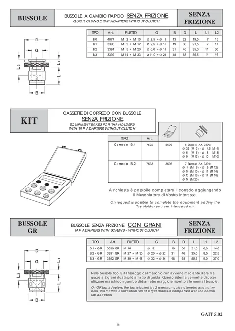 Couverture du catalogue Douilles de taraudage