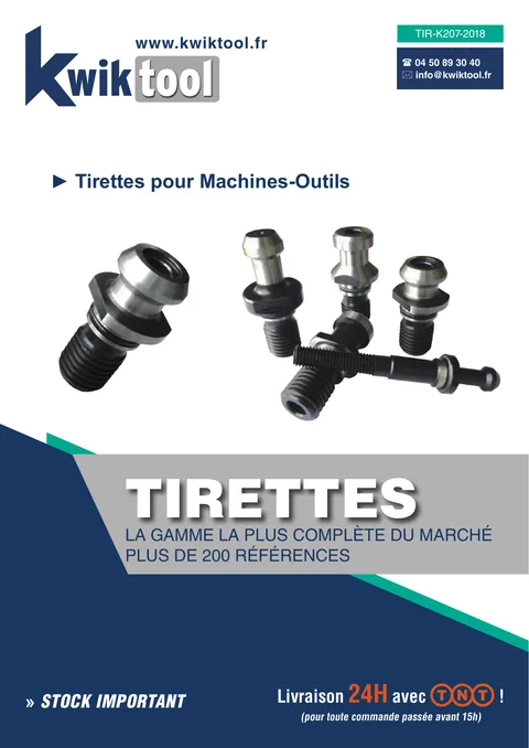 Couverture du catalogue Tirettes pour machines-outils