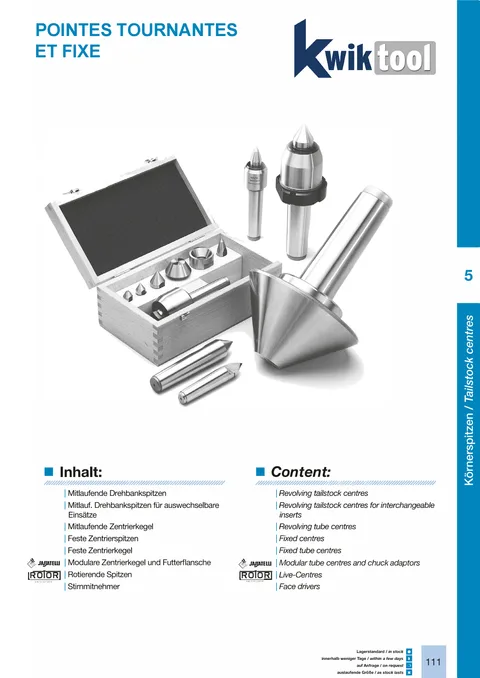 Couverture du catalogue Pointes tournantes et fixe