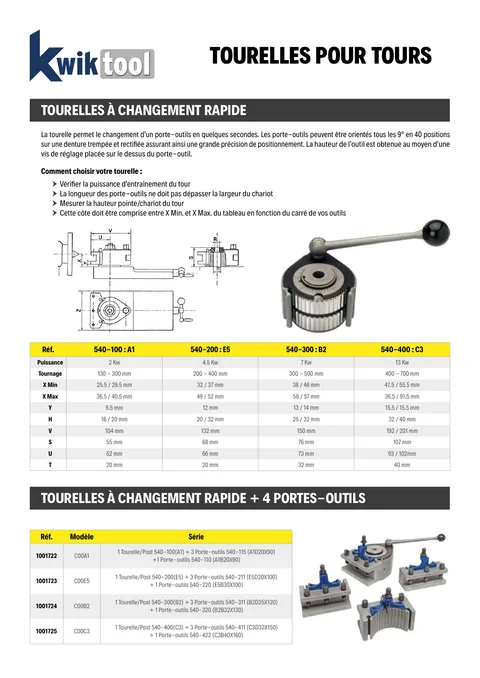Couverture du catalogue Tourelles pour tours type Multifix