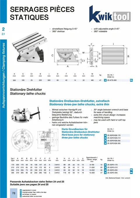 Couverture du catalogue Serrages pièces statiques