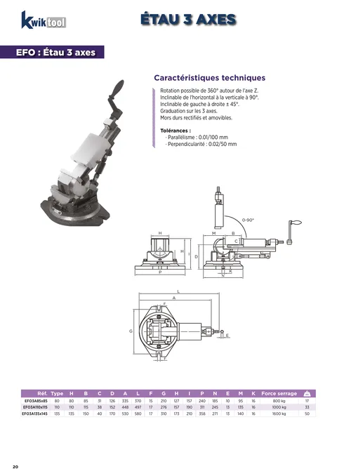 Couverture du catalogue Étaux 3 axes