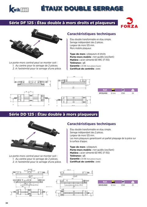 Couverture du catalogue Étaux double serrage Forza