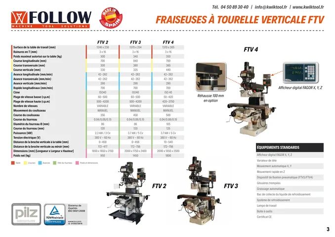 Couverture du catalogue Fraiseuses Follow