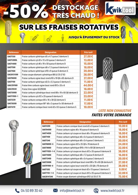 Aperçu de la promotion Déstockage fraises rotatives